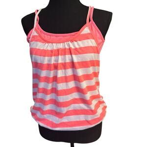 Self Esteem S Tank Top NWT Hot pink Striped double layer